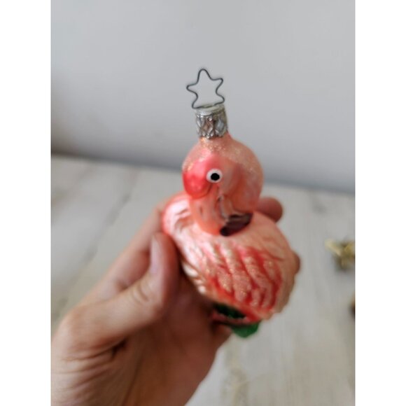 Inge glas glass flamingo bird ornament Germany Xmas‎ tree zoo - Picture 5 of 8